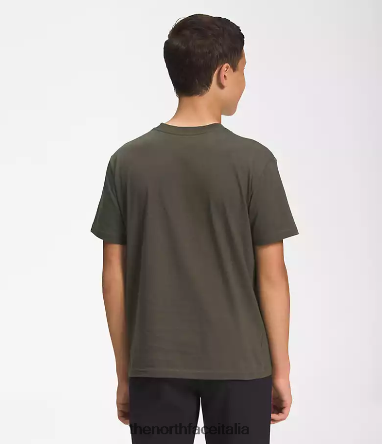 The North Face vestiario 460N8D1056 nuovo verde tortora/tnf nero bambini maglietta grafica a maniche corte