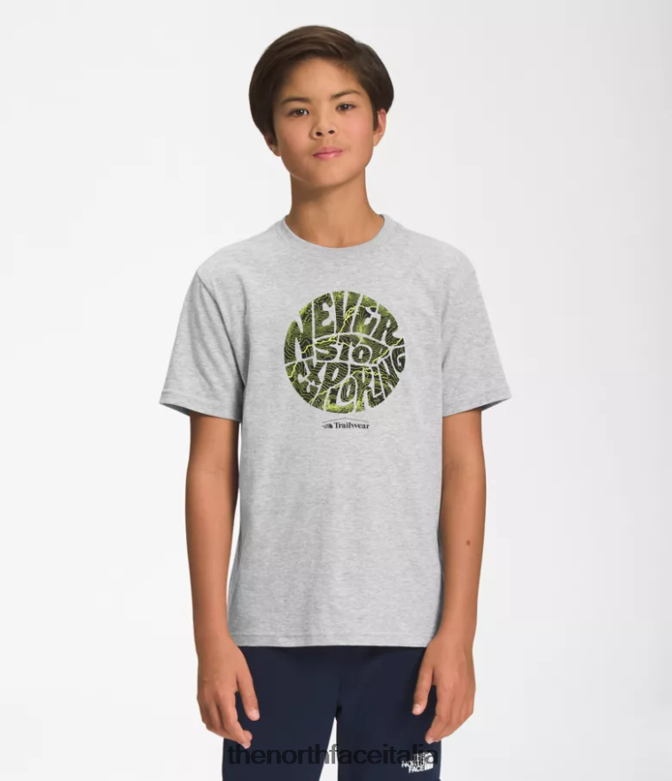 The North Face vestiario 460N8D1057 tnf grigio erica chiaro/giallo led bambini maglietta grafica a maniche corte