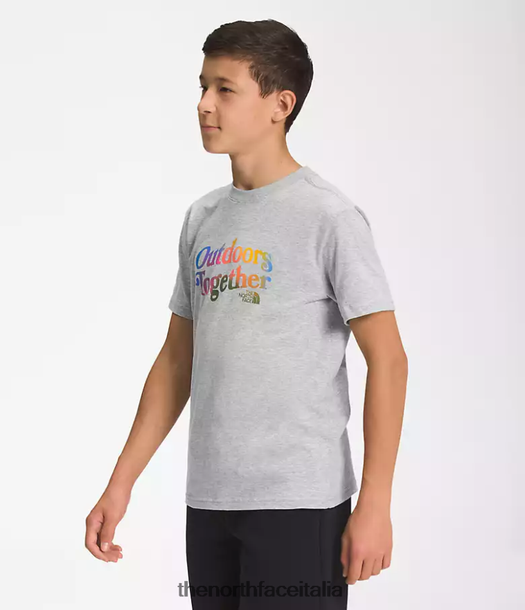 The North Face vestiario 460N8D1059 tnf grigio chiaro erica/blu super sonico bambini maglietta grafica a maniche corte