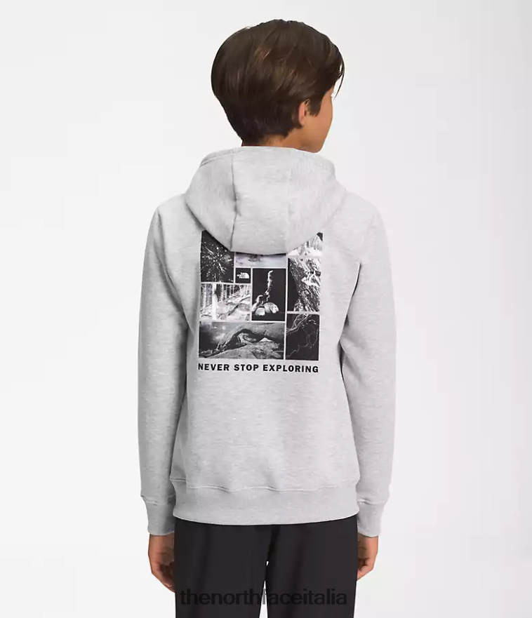 The North Face vestiario 460N8D1102 tnf grigio erica chiaro bambini Felpa con cappuccio in pile da campo