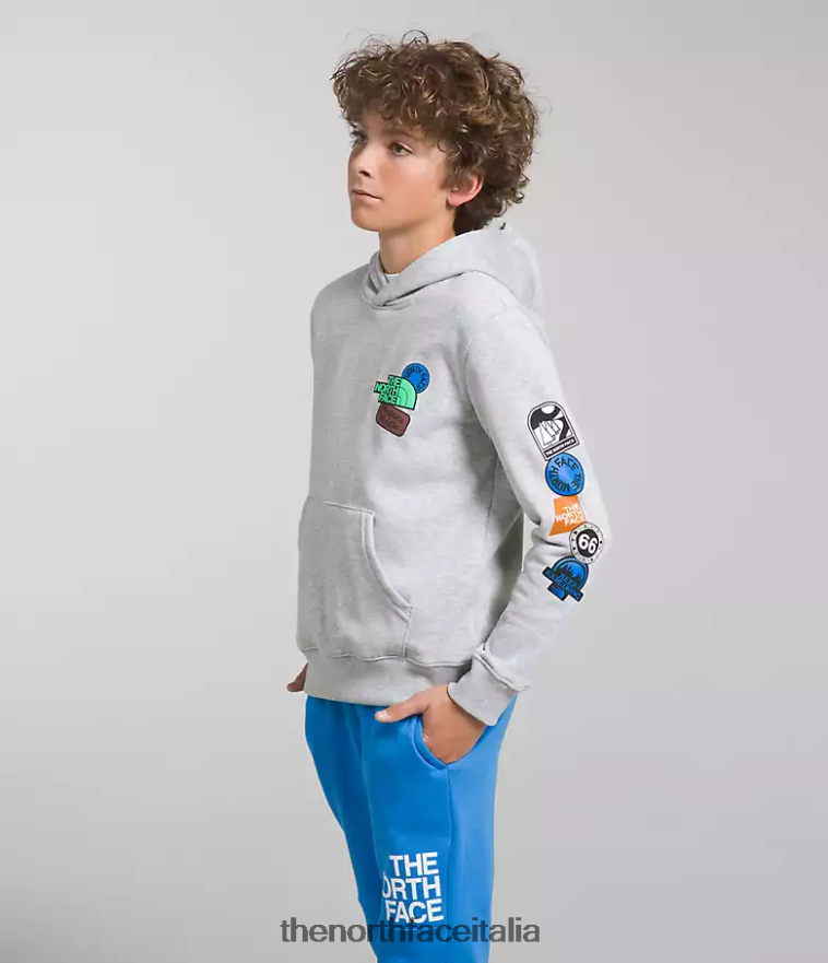 The North Face vestiario 460N8D1108 tnf grigio chiaro erica/blu ottico bambini Felpa con cappuccio in pile da campo