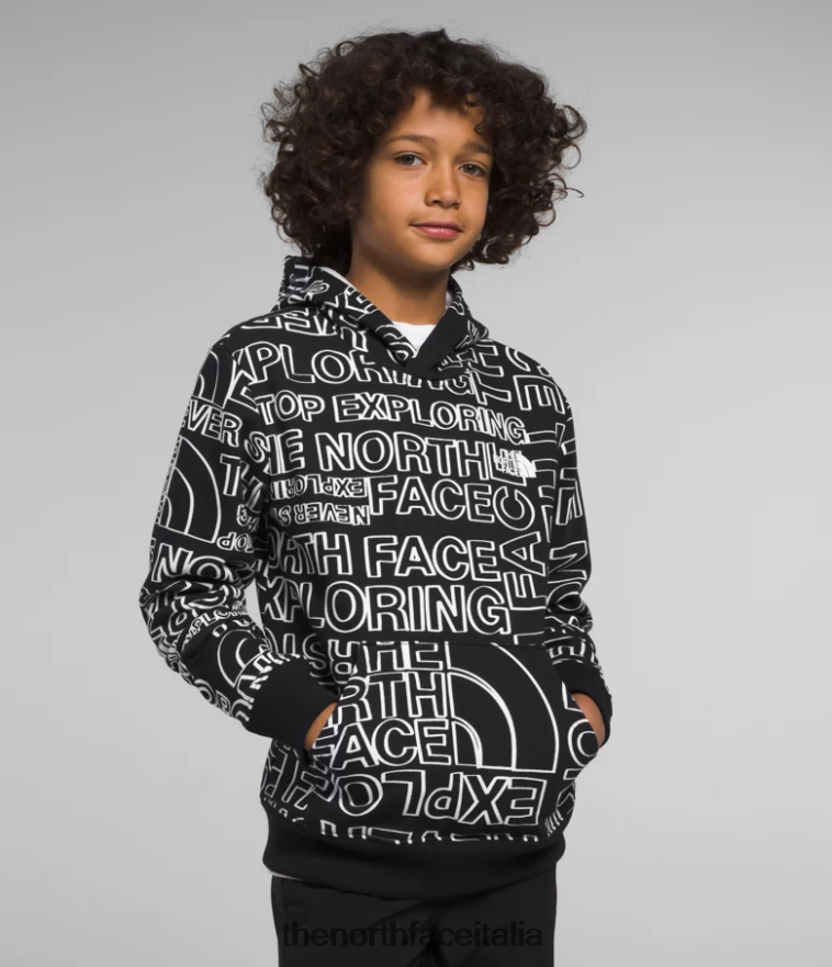The North Face vestiario 460N8D1109 stampa del logo tnf nero con pennarello tnf bambini Felpa con cappuccio in pile da campo