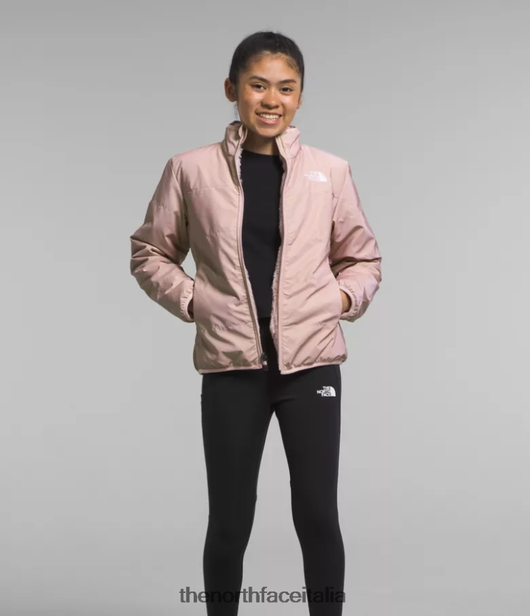The North Face vestiario 460N8D1153 muschio rosa bambini giacca mossbud reversibile