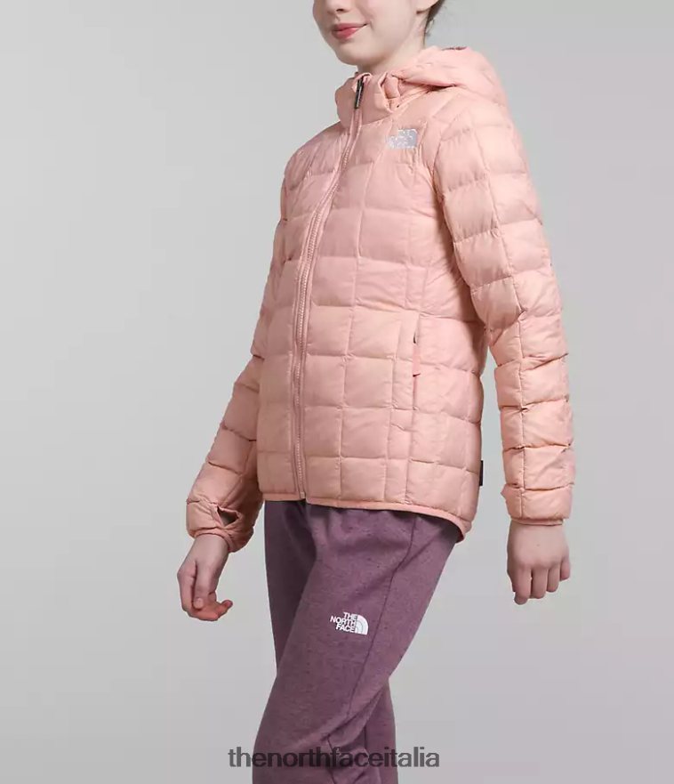 The North Face vestiario 460N8D180 muschio rosa bambini Giacca con cappuccio Thermoball