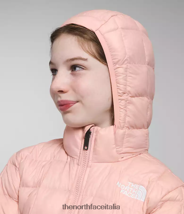 The North Face vestiario 460N8D180 muschio rosa bambini Giacca con cappuccio Thermoball
