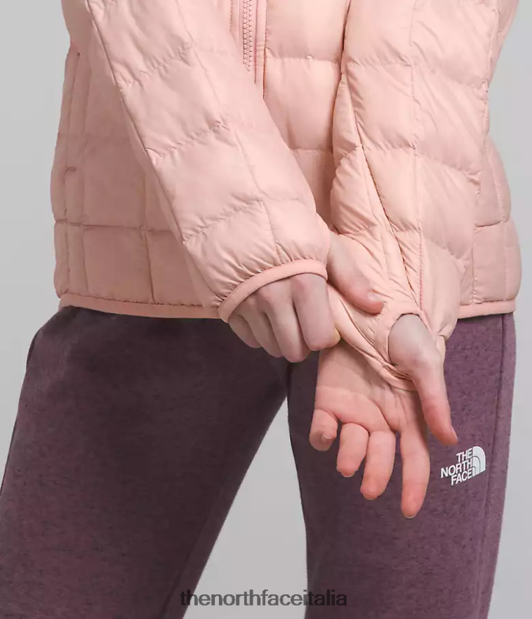 The North Face vestiario 460N8D180 muschio rosa bambini Giacca con cappuccio Thermoball