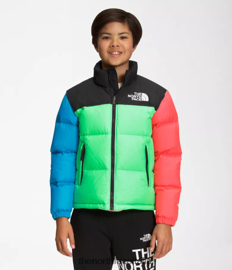 The North Face vestiario 460N8D340 verde clorofilla bambini Giacca nuptse retrò del 1996