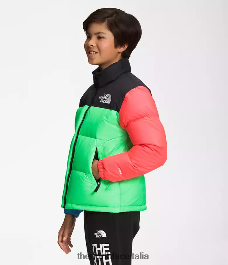 The North Face vestiario 460N8D340 verde clorofilla bambini Giacca nuptse retrò del 1996