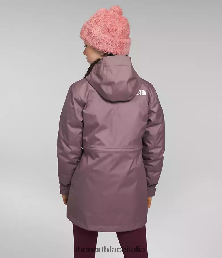 The North Face vestiario 460N8D579 grigio fulvo bambini triclima nord-basso