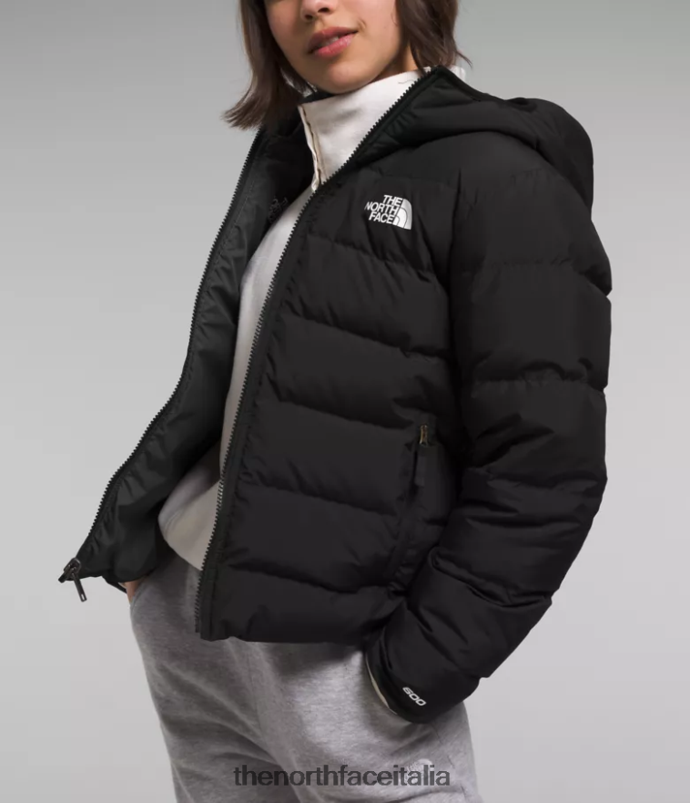 The North Face vestiario 460N8D627 grazie nero bambini Piumino North reversibile con cappuccio