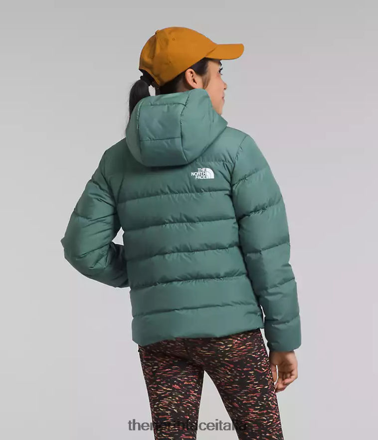The North Face vestiario 460N8D628 salvia oscura bambini Piumino North reversibile con cappuccio