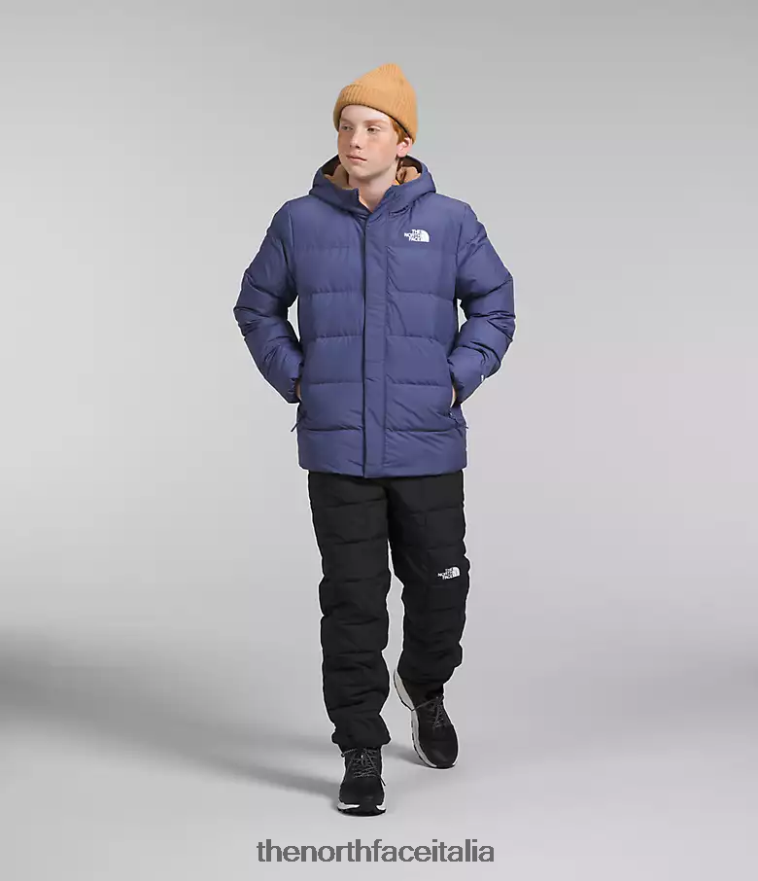 The North Face vestiario 460N8D688 grotta blu bambini Parka North Down foderato in pile