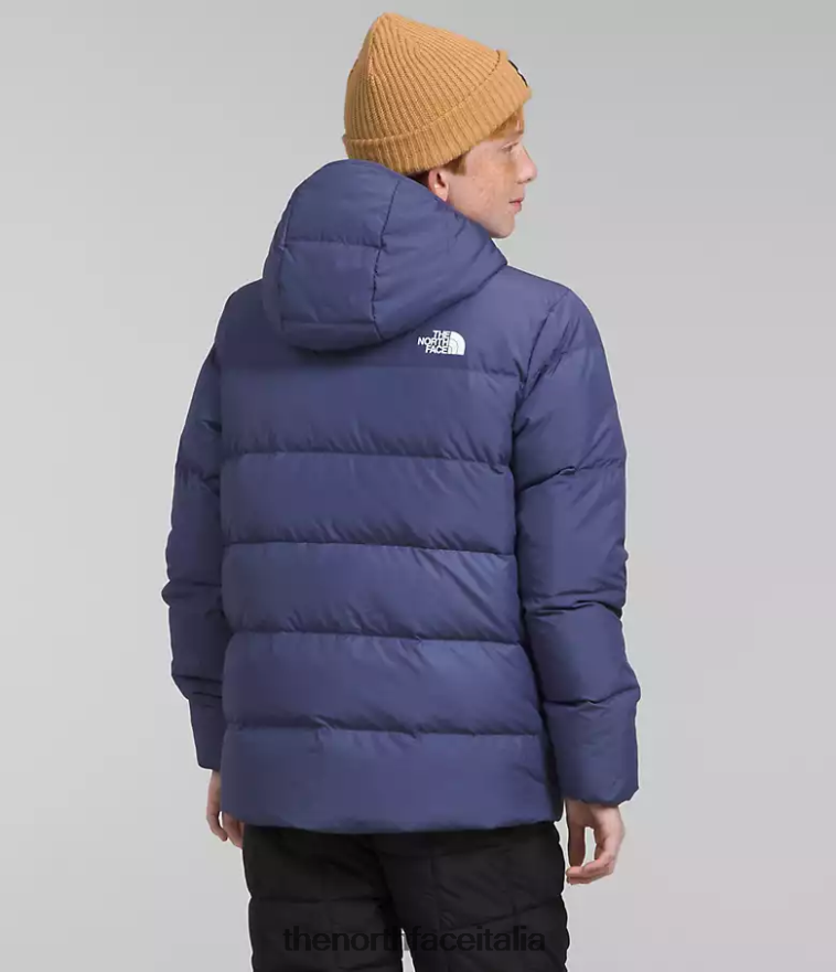 The North Face vestiario 460N8D688 grotta blu bambini Parka North Down foderato in pile
