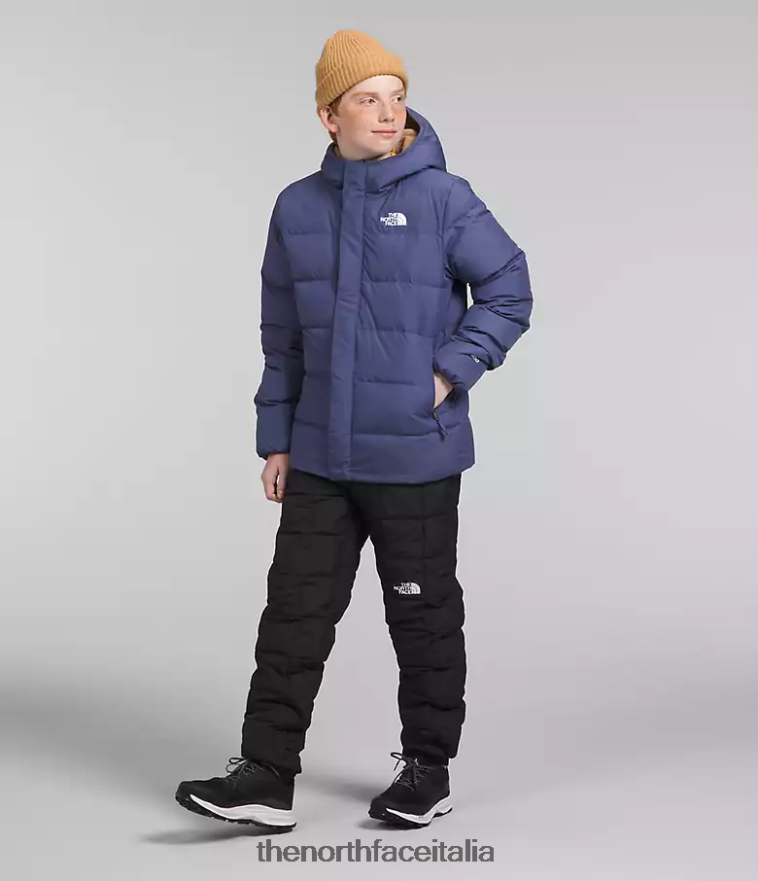 The North Face vestiario 460N8D688 grotta blu bambini Parka North Down foderato in pile
