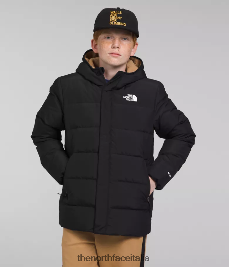 The North Face vestiario 460N8D689 grazie nero bambini Parka North Down foderato in pile