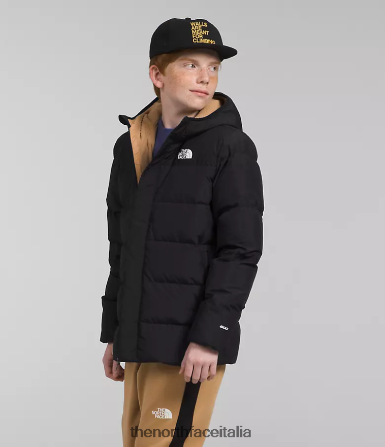 The North Face vestiario 460N8D689 grazie nero bambini Parka North Down foderato in pile