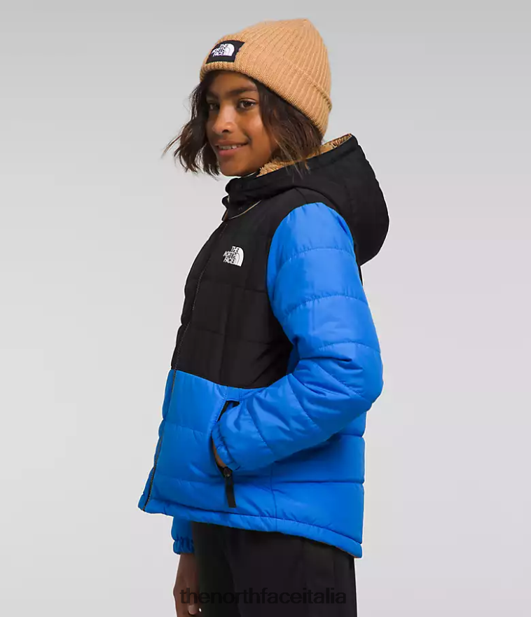 The North Face vestiario 460N8D79 blu ottico bambini giacca reversibile mt chimbo con zip intera