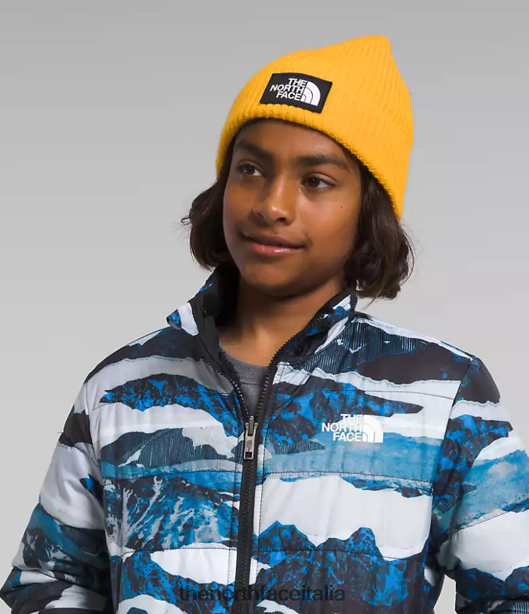 The North Face vestiario 460N8D80 stampa traversata di montagna blu ottico bambini giacca reversibile mt chimbo con zip intera