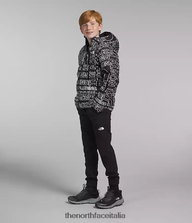 The North Face vestiario 460N8D817 stampa del logo tnf nero con pennarello tnf bambini Piumino North reversibile con cappuccio