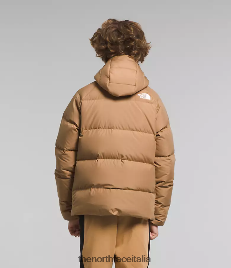 The North Face vestiario 460N8D819 burro di mandorle bambini Piumino North reversibile con cappuccio
