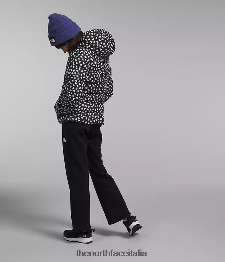 The North Face vestiario 460N8D906 tnf nero tnf stampa mini lancio bambini Piumino North reversibile con cappuccio