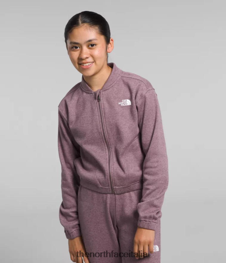 The North Face vestiario 460N8D986 erica grigio fulvo bambini accogliente giacca in pile da sogno con cerniera intera