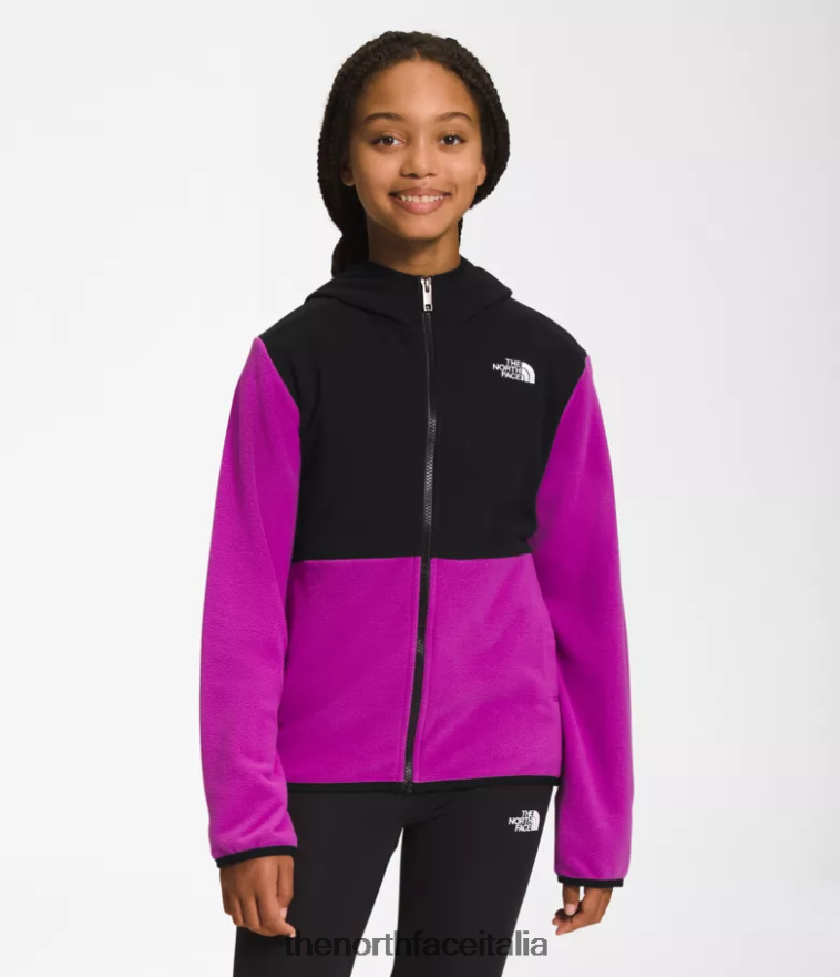 The North Face vestiario 460N8D524 fiore di cactus viola bambini Giacca con cappuccio e zip intera Glacier