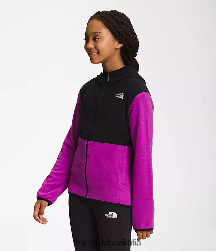 The North Face vestiario 460N8D524 fiore di cactus viola bambini Giacca con cappuccio e zip intera Glacier