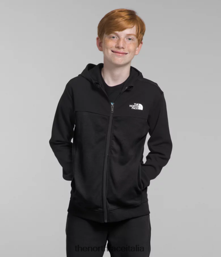 The North Face vestiario 460N8D525 grazie nero bambini Felpa con cappuccio e zip intera tnf tech