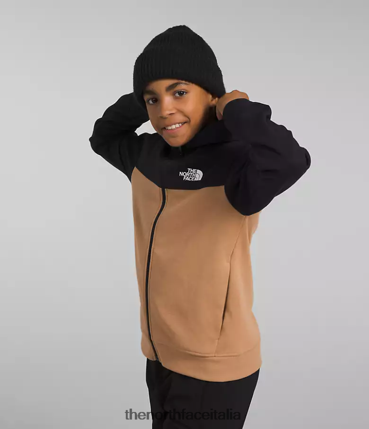 The North Face vestiario 460N8D526 burro di mandorle bambini Felpa con cappuccio e zip intera tnf tech