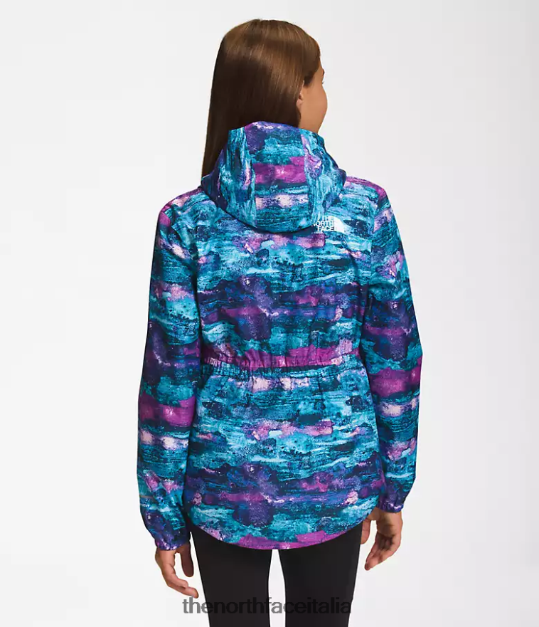 The North Face vestiario 460N8D754 stampa multicolorante tnf con fiori di cactus viola bambini giacca antipioggia antora