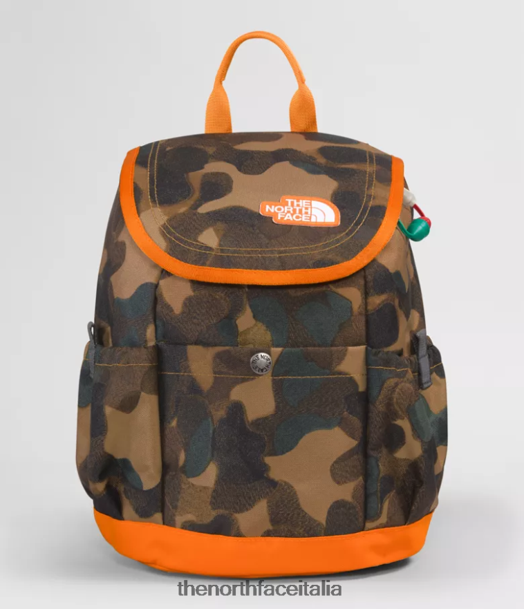 The North Face accessorio 460N8D396 stampa/mandarino con texture mimetica marrone utilitario bambini mini zaino da esploratore per ragazzi