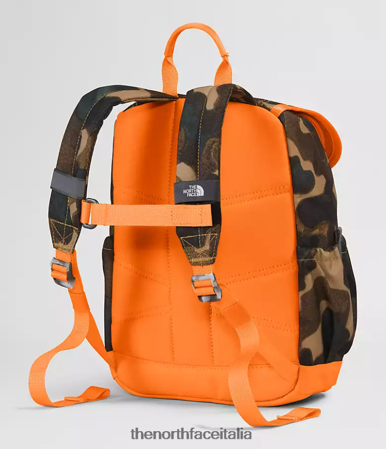 The North Face accessorio 460N8D396 stampa/mandarino con texture mimetica marrone utilitario bambini mini zaino da esploratore per ragazzi