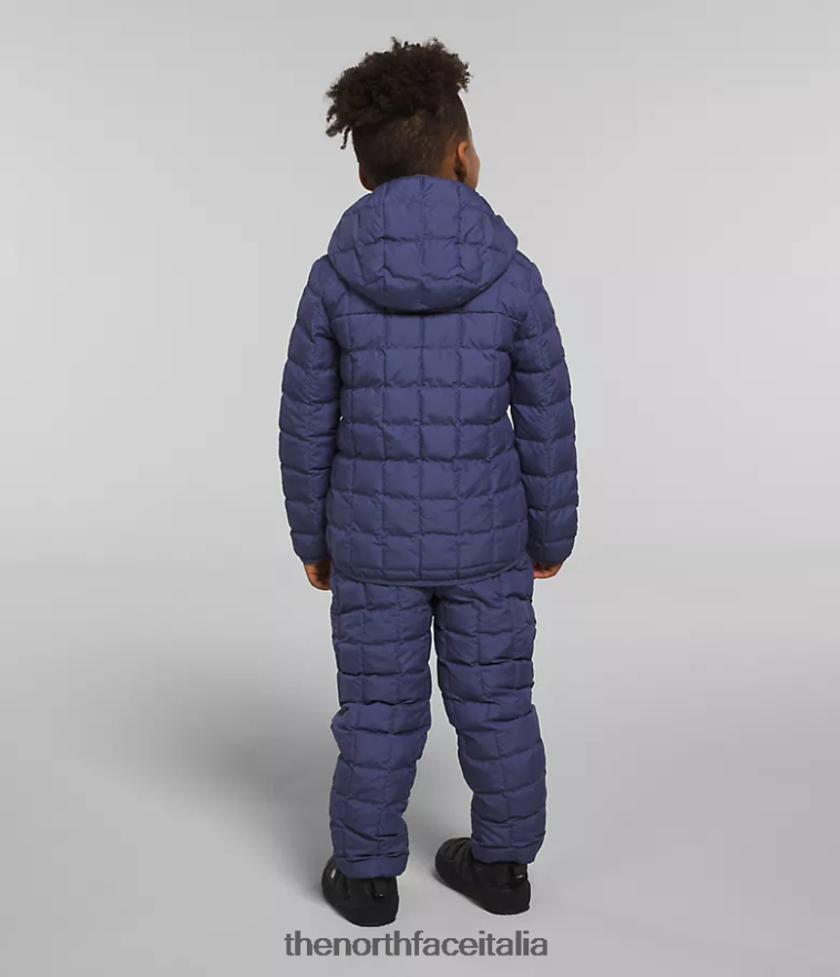 The North Face vestiario 460N8D1237 grotta blu bambini giacca reversibile con cappuccio in thermoball