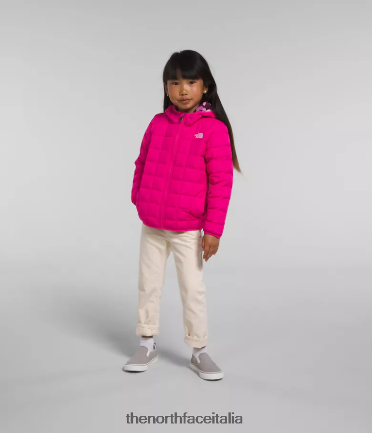 The North Face vestiario 460N8D1239 Sig. rosa bambini giacca reversibile con cappuccio in thermoball
