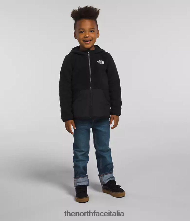 The North Face vestiario 460N8D464 grazie nero bambini Felpa con cappuccio e zip intera in pile Forest
