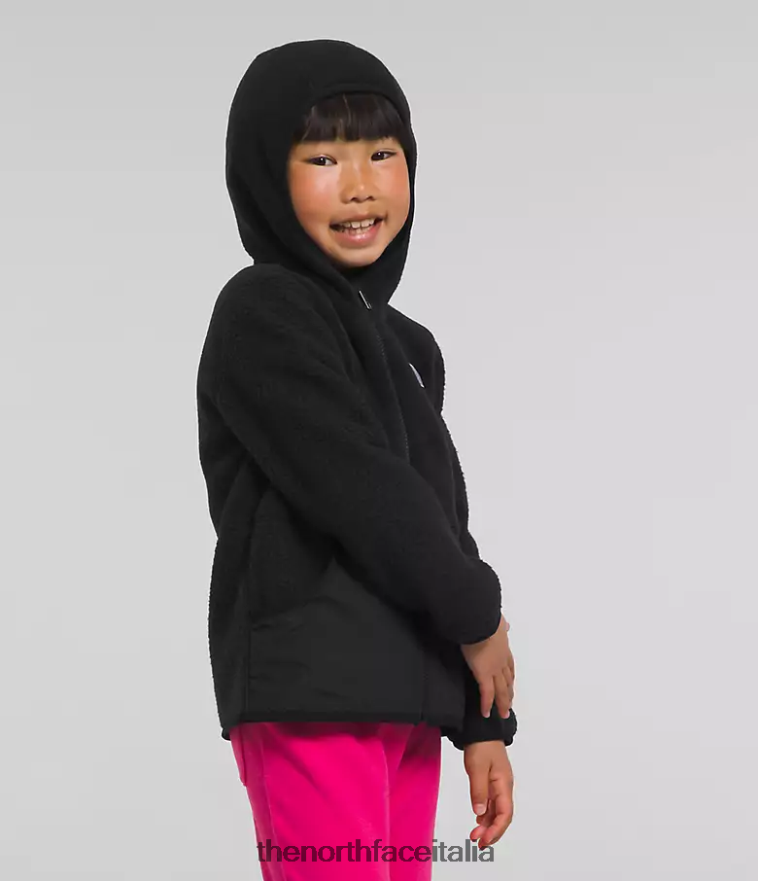 The North Face vestiario 460N8D464 grazie nero bambini Felpa con cappuccio e zip intera in pile Forest