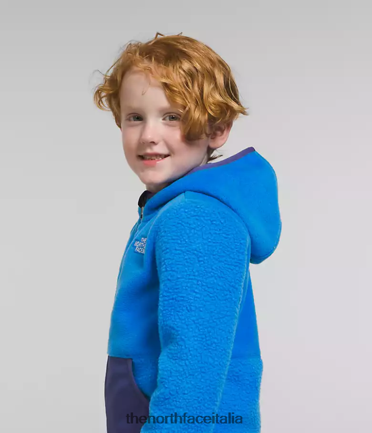 The North Face vestiario 460N8D465 blu ottico bambini Felpa con cappuccio e zip intera in pile Forest