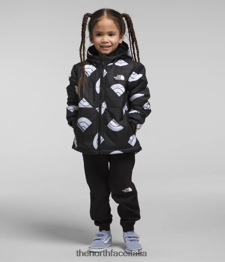 The North Face vestiario 460N8D634 stampa del logo tnf nero di nuova generazione bambini giacca reversibile mt chimbo con zip intera