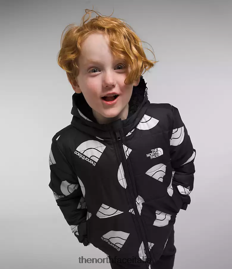 The North Face vestiario 460N8D634 stampa del logo tnf nero di nuova generazione bambini giacca reversibile mt chimbo con zip intera