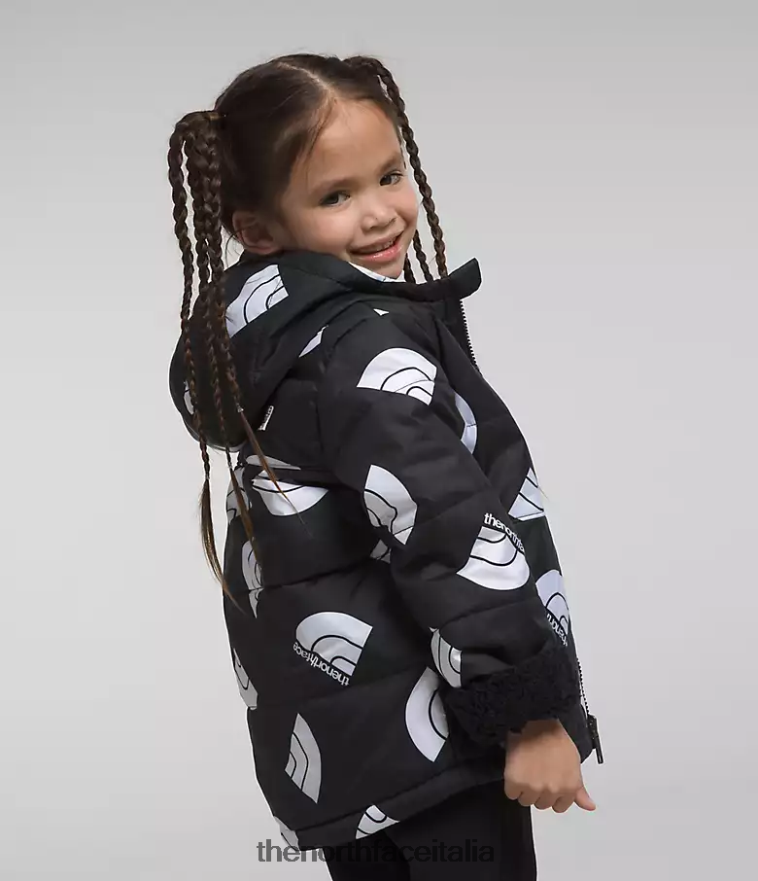 The North Face vestiario 460N8D634 stampa del logo tnf nero di nuova generazione bambini giacca reversibile mt chimbo con zip intera