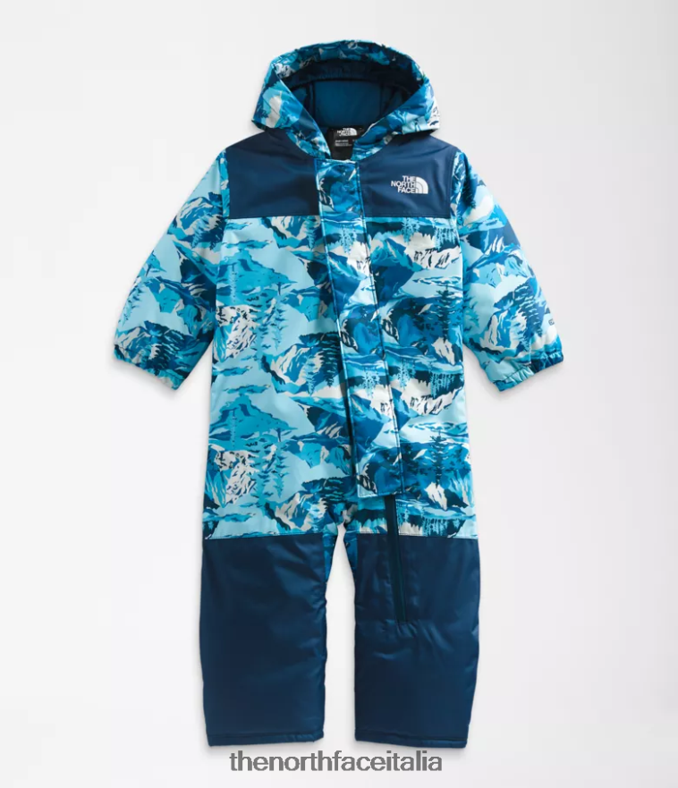 The North Face vestiario 460N8D276 stampa acustica blu delle montagne con picchi di neve Bambino tuta da neve libertà