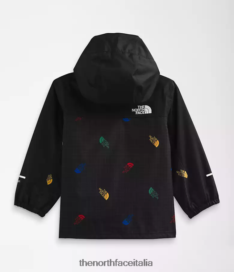 The North Face vestiario 460N8D588 tnf stampa a griglia con logo nero Bambino giacca antipioggia antora