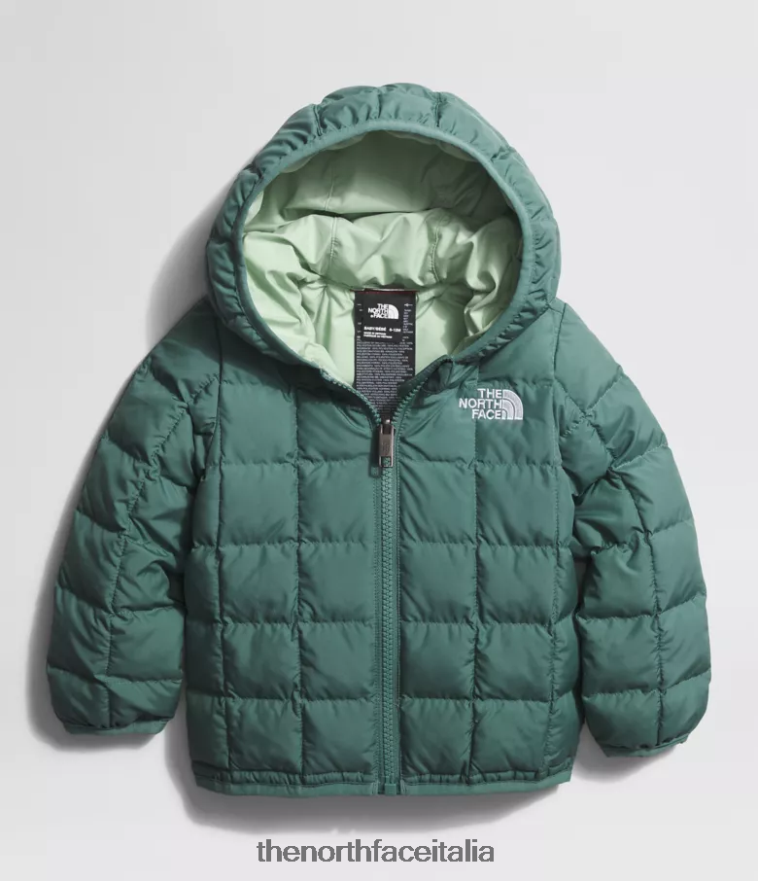 The North Face vestiario 460N8D636 salvia oscura Bambino giacca reversibile con cappuccio in thermoball