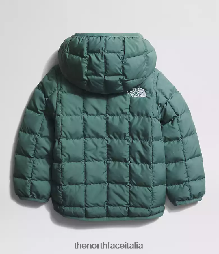 The North Face vestiario 460N8D636 salvia oscura Bambino giacca reversibile con cappuccio in thermoball