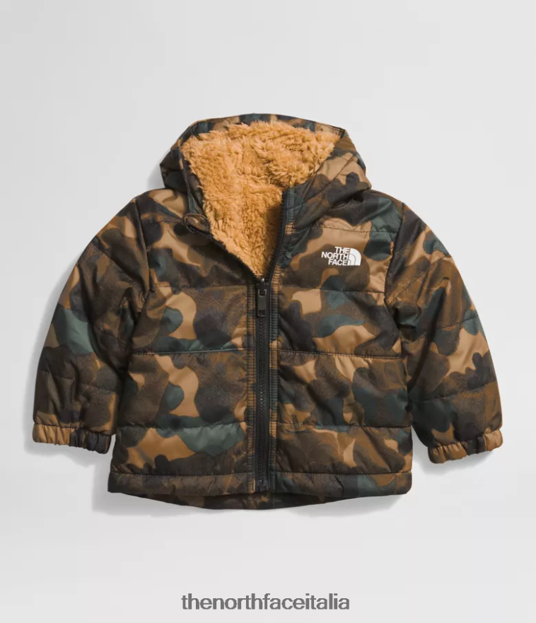 The North Face vestiario 460N8D867 stampa piccola con trama mimetica marrone utilitaria Bambino giacca reversibile mt chimbo con zip intera