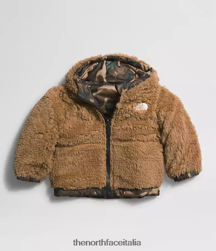The North Face vestiario 460N8D867 stampa piccola con trama mimetica marrone utilitaria Bambino giacca reversibile mt chimbo con zip intera