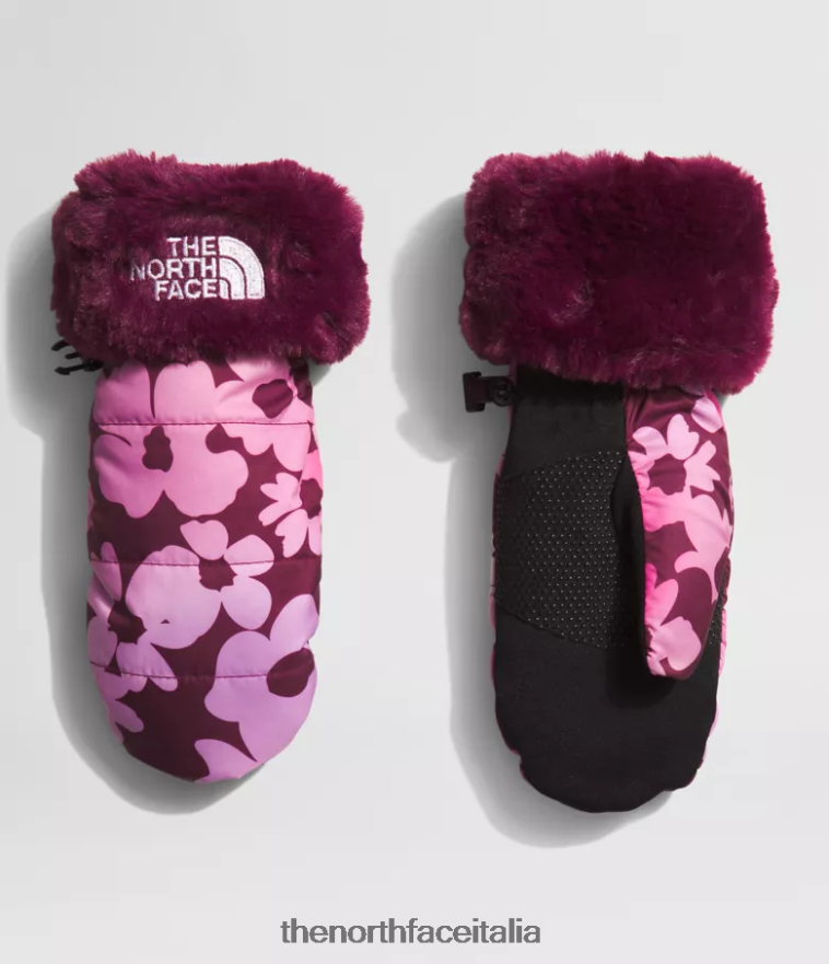 The North Face accessorio 460N8D631 stampa floreale sfumata boysenberry bambini Guanti a spirale con germogli di muschio