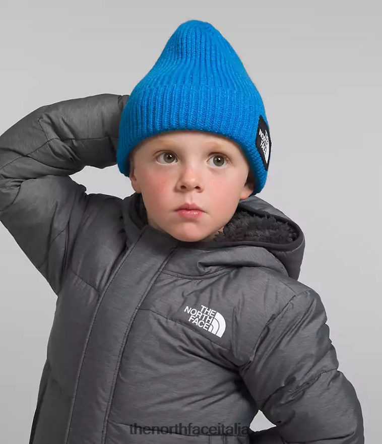 The North Face accessorio 460N8D77 blu ottico bambini Berretto con risvolto con logo tnf box
