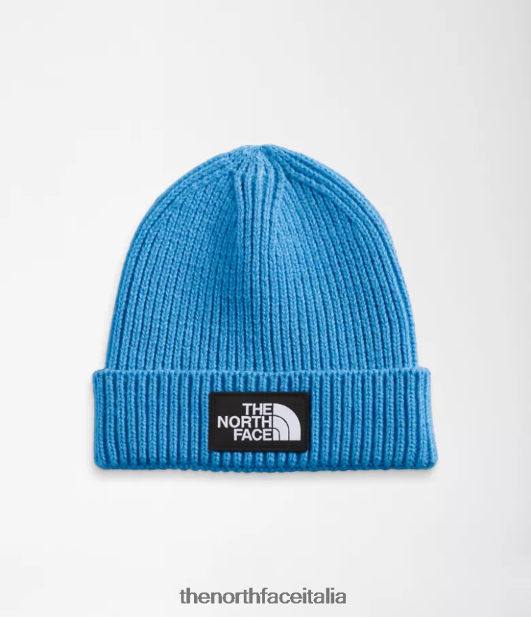 The North Face accessorio 460N8D78 blu super sonico bambini Berretto con risvolto con logo tnf box